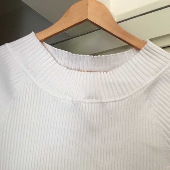 Events Cream Rib Knit Boat Neck S/S Top NWOT Size L - Picture 4 of 12